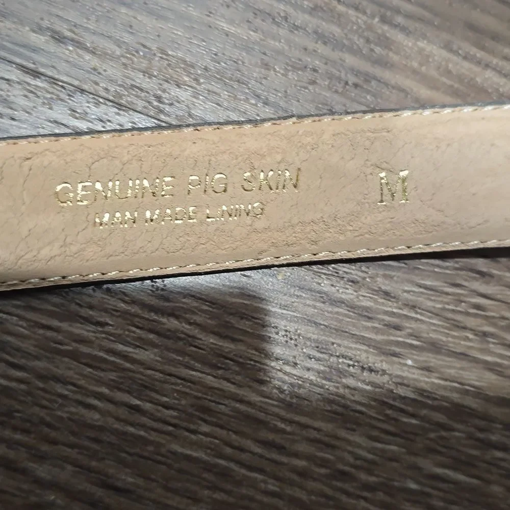 Lejon Brown‎ Suede Belt with Gold Buckle M